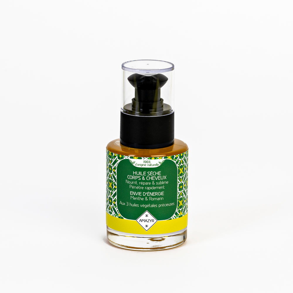 Huile sèche corps et cheveux Envie d'Energie - Menthe & Romarin
