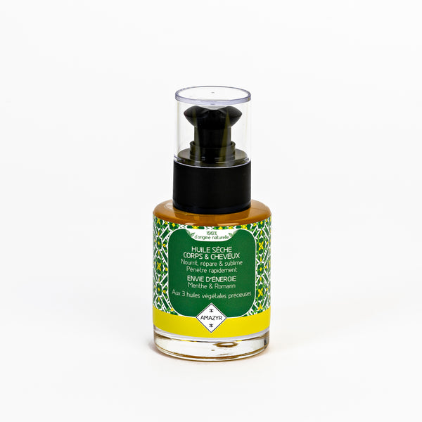 Huile sèche corps et cheveux Envie d'Energie - Menthe & Romarin