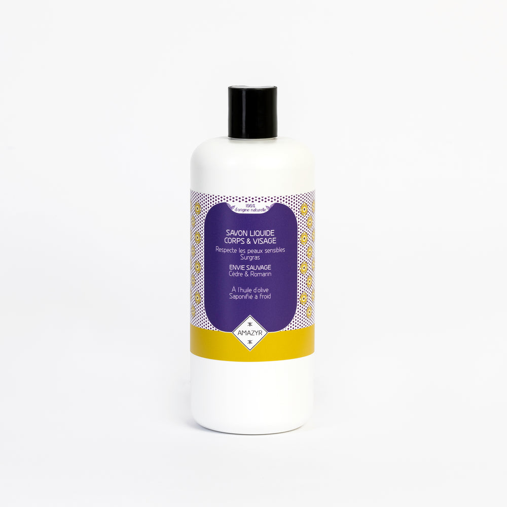 Savon liquide corps et visage Envie Sauvage - Cèdre & Romarin